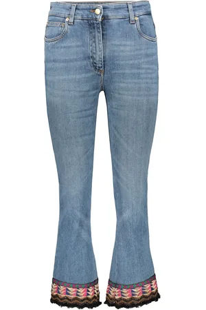 Etro Cropped-Jeans mit besticktem Saum