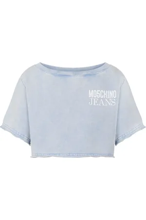 Moschino Cropped-T-Shirt aus Denim