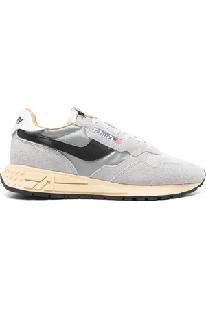 Autry Reelwind Low "Sand Cracked Leather and Nylon" Sneakers