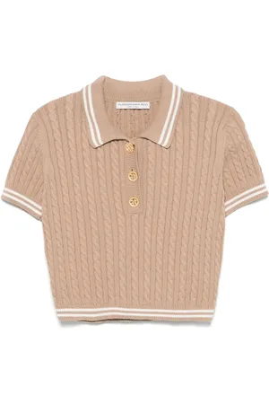 Alessandra Rich Poloshirt mit Zopfmuster