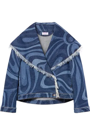 Puccini Jeansjacke mit abstraktem Print