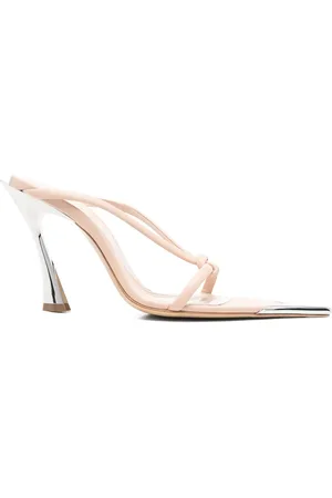 MUGLER Geknotete Mules aus Leder 95mm