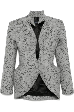 MUGLER Gepunktete Jacke mit spikem Ausschnitt