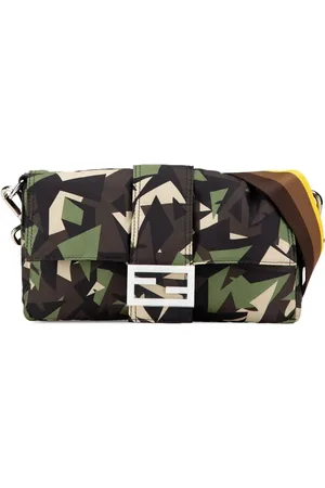 Fendi 2000-2010 Convertible Baguette Satchel-Tasche aus Nylon mit Camouflage-Print