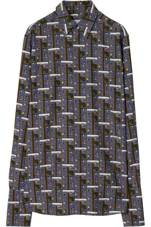 Burberry Bus Seidenhemd mit grafischem Print