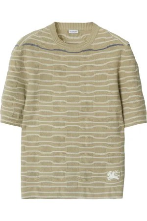 Burberry Gestricktes T-Shirt mit Logo-Stickerei