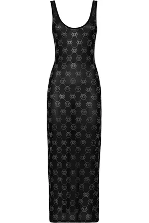 Philipp Plein Transparentes Kleid mit Monogramm