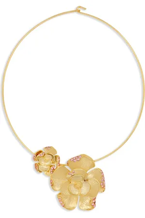Oscar de la Renta Pavé Rose Choker mit Anhänger