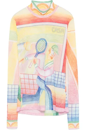 Casablanca Oberteil aus Mesh mit Print