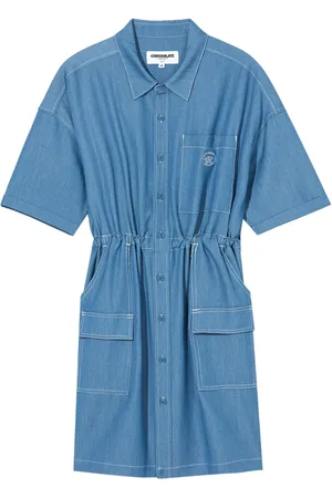 Chocoolate Jeans-Hemdkleid mit Kordelzug