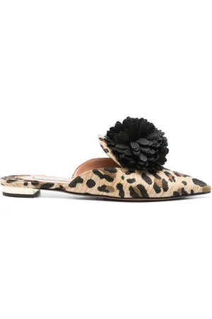 Aquazzura Slipper mit Leopardenmuster