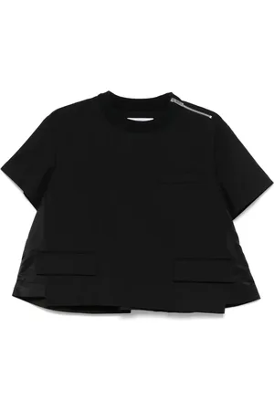 SACAI T-Shirt mit Kellerfalte