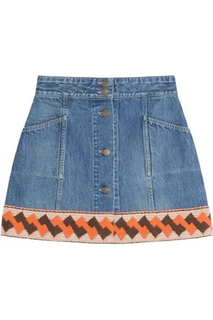 VALENTINO GARAVANI Jeans-Minirock mit Jacquardbesatz