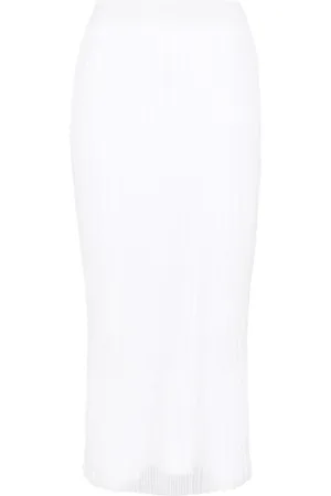 Sportmax Midirock aus geripptem Strick