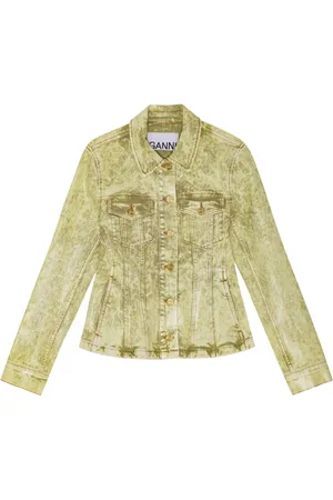 Ganni Jeansjacke mit Acid-Wash-Effekt
