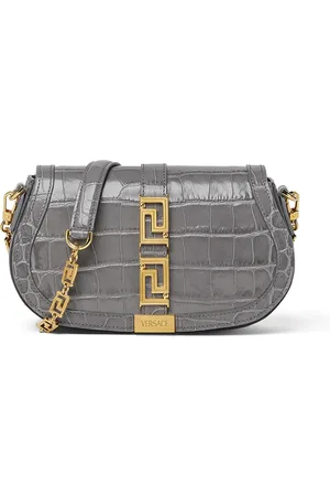 VERSACE Greca Goddess Schultertasche mit Kroko-Effekt