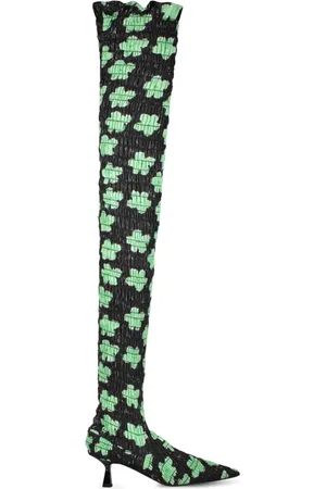 AMY CROOKES Stiefel mit Blumen-Print 50mm