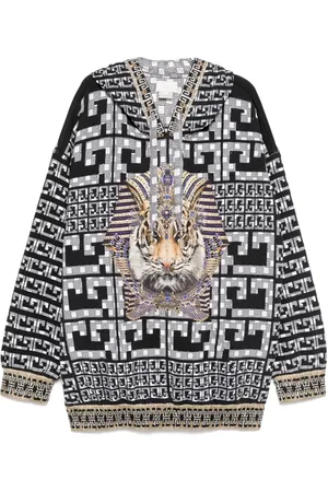 Camilla The Read My Glyphs Boyfriend-Hoodie mit Seidensaum