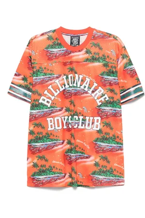 Billionaire Boys Club Football-T-Shirt mit Tropical Island-Print