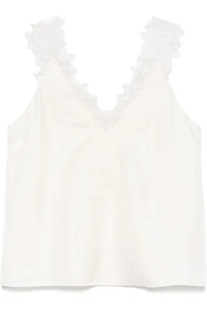 Rohe Tanktop mit Spitzenverzierung