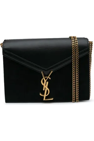 Saint Laurent 2020 Cassandra Clasp Umhängetasche aus Wildleder und Kalbsleder mit Monogramm