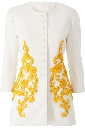 Carolina Herrera Bestickte Jacke ohne Kragen