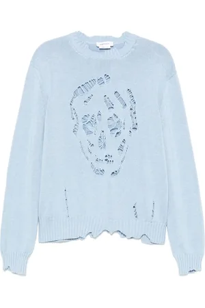 Alexander McQueen Pullover mit Totenkopf in Distressed-Optik