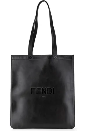 Fendi 2010-2024 Tote Bag aus Leder mit Logo-Prägung