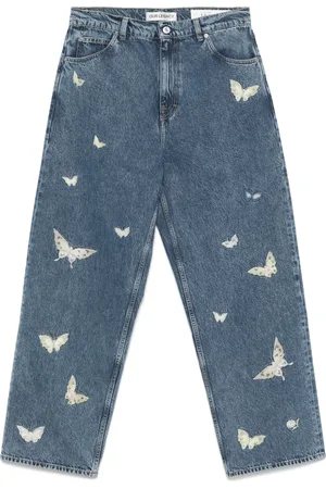 OUR LEGACY Jeans mit Schmetterlingsstickerei