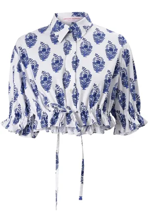 Carolina Herrera Cropped-Hemd mit Blumen-Print