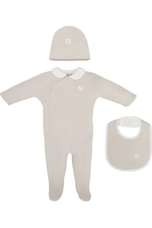 Fendi Strampler-Set mit Logo-Stickerei