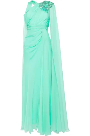 Zuhair Murad Chiffon-Abendkleid mit Perlenverzierung