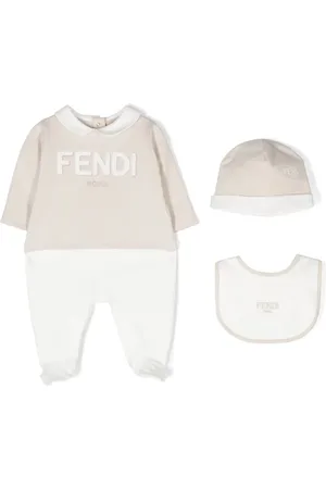 Fendi Strampler-Set mit Logo-Stickerei