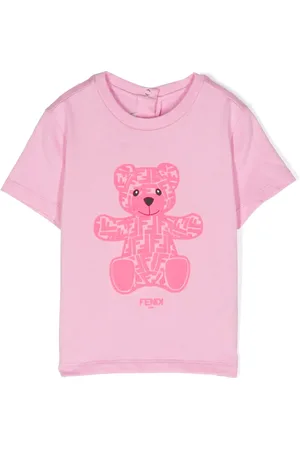 Fendi T-Shirt mit beflocktem Logo-Print