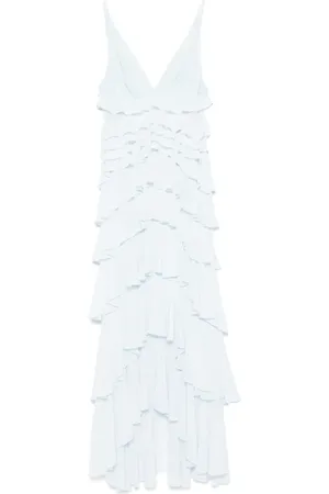 Elisabetta Franchi Gestuftes Georgette-Abendkleid