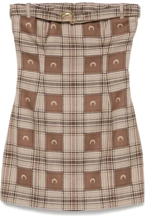 Marine Serre Minikleid aus Moon Check-Jacquard