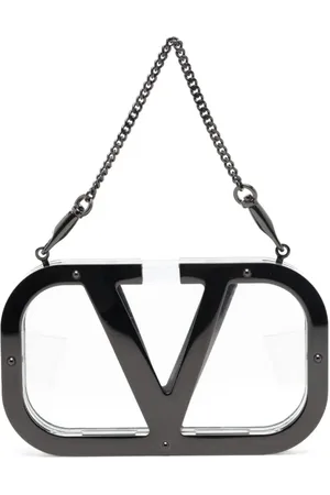 VALENTINO GARAVANI Transparente Clutch mit Logo-Schild