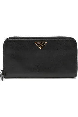 Prada 2000-2013 längliches Saffiano Portemonnaie mit Rundumreißverschluss