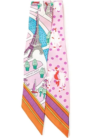 Hermès 20th Century Les Nouveaux Amoureux de Paris Twilly Seidenschal