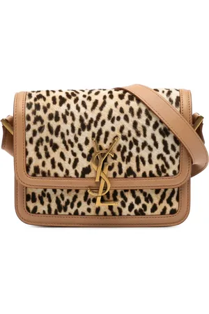 Saint Laurent 2021 kleine Solferino Satchel in Box Umhängetasche aus Kalbshaar mit Leoparden-Print