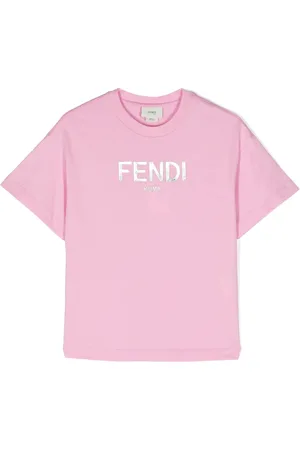 Fendi T-Shirt mit beflocktem Logo