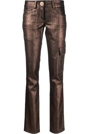 GENNY Straight-Leg-Hose im Metallic-Look