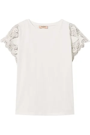 Twin-Set T-Shirt mit Spitzenärmeln