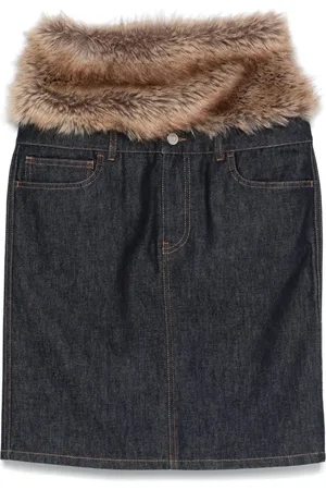 COPERNI Midirock aus Faux Fur im Hybrid-Look