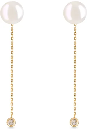 ROSEKEY 18kt Love Me Forever Gelbgoldohrringe mit Perlen und Diamanten