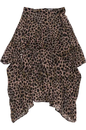 Bimba y Lola Asymmetrischer Midirock mit Geparden-Print