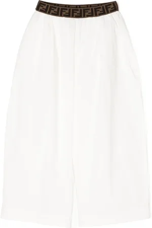 Fendi Weite Hose mit Logo-Bund