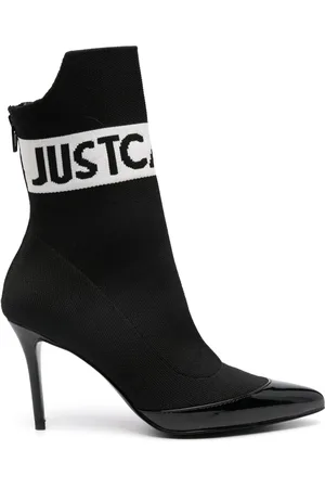Roberto Cavalli Stiefeletten mit Intarsien-Logo