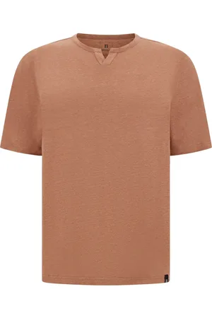 Boggi Milano T-Shirt mit Schlitz am Ausschnitt
