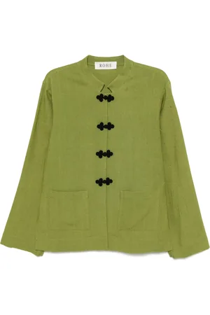 Rohe Jacke mit Mandarinkragen